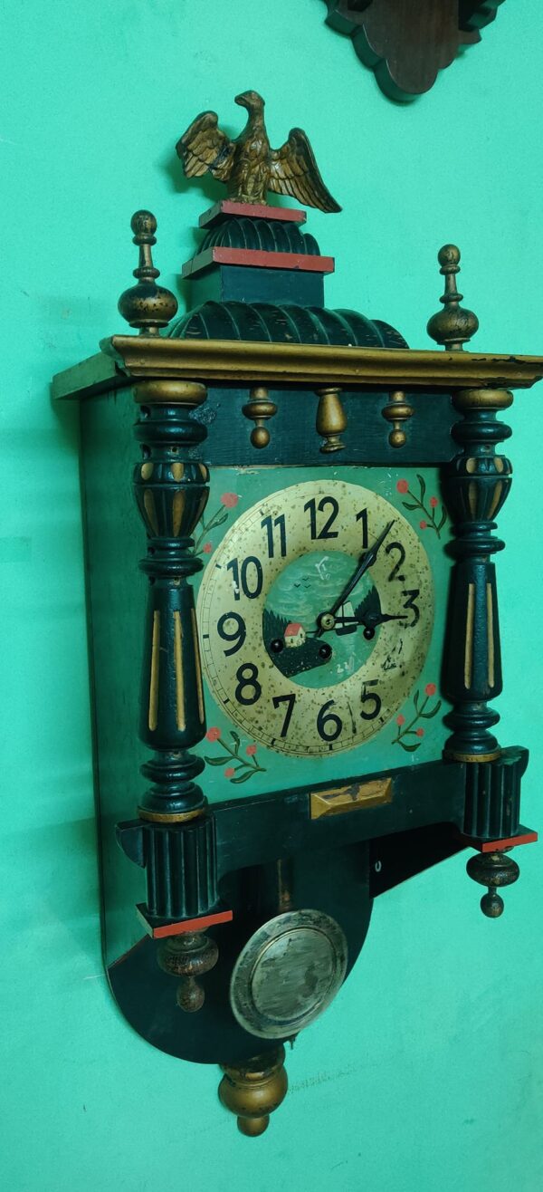 Original 18th Century Junghans Hand-Painted Antique Melody Clock – For Sale - Image 3