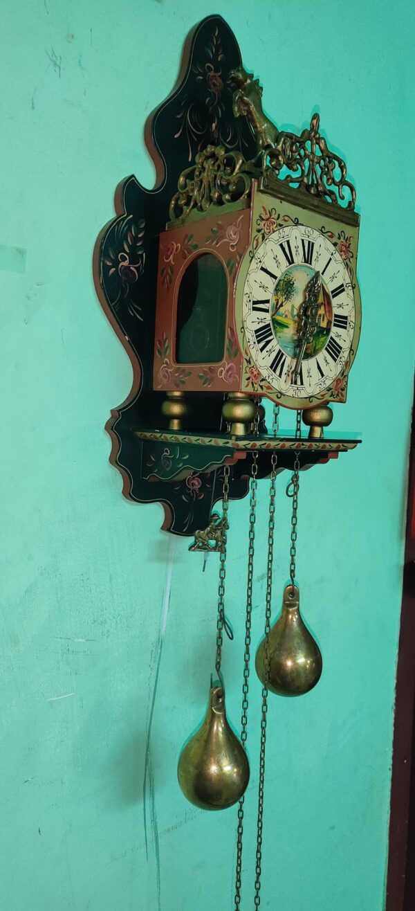 Dutch Hand-Painted 8-Day Clock – For Sale - Image 2