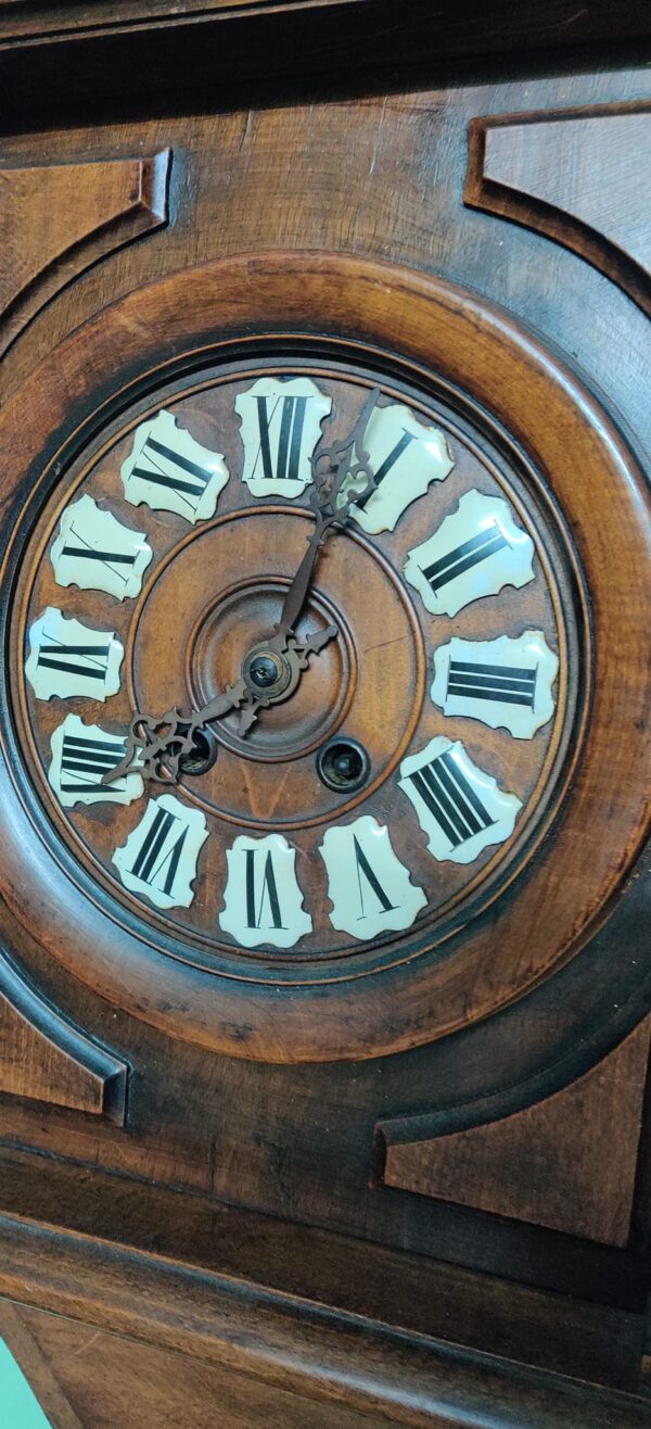 Antique French Wall Clock – Walnut Henry II Style | Late 1800s – For Sale - Image 5
