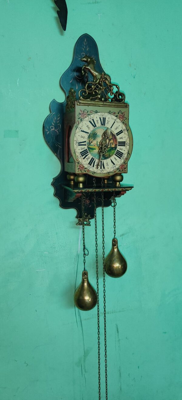 Dutch Hand-Painted 8-Day Clock – For Sale