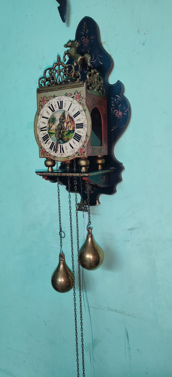 Dutch Hand-Painted 8-Day Clock – For Sale - Image 9