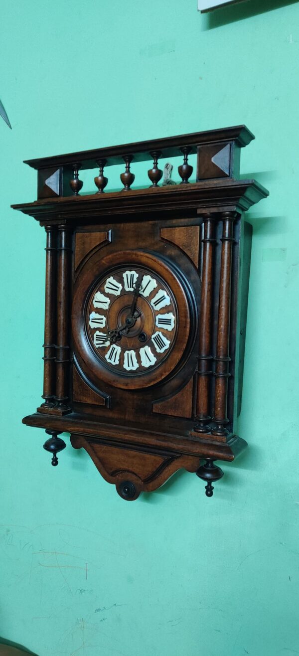 Antique French Wall Clock – Walnut Henry II Style | Late 1800s – For Sale - Image 7