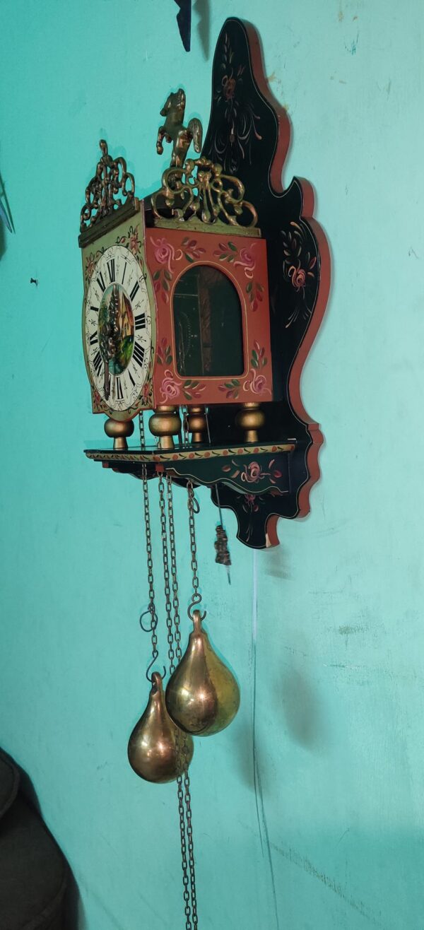 Dutch Hand-Painted 8-Day Clock – For Sale - Image 4