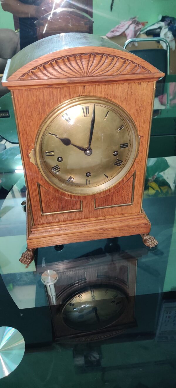 Winterhalder & Hofmeier Mahogany Bracket Clock with 5-Gong Chime – For Sale - Image 5