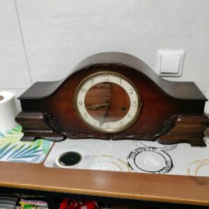 German JUBA Triple Chiming Mantel Clock – 3 Melodies, 8 Hammers – For Sale