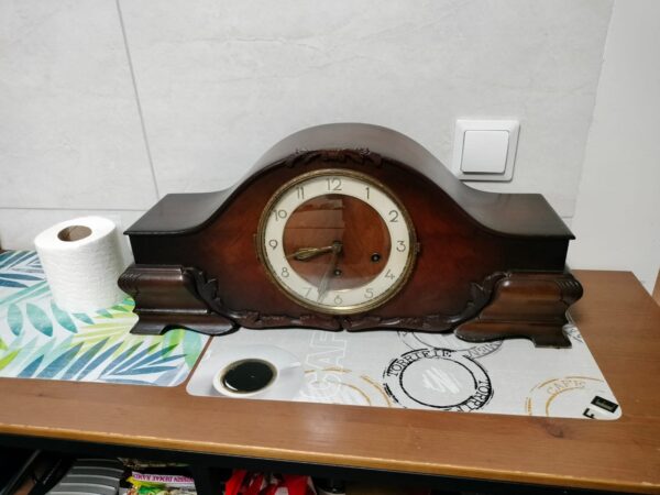 German JUBA Triple Chiming Mantel Clock – 3 Melodies, 8 Hammers – For Sale
