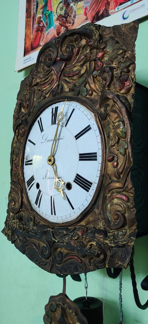 Antique 1880 French Morbier Comtoise Clock with Pendulum Automation – For Sale - Image 2