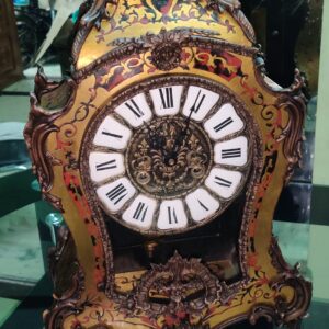 Magnificent French Boulle Clock – Copper Ornaments & Porcelain Dial | For Sale