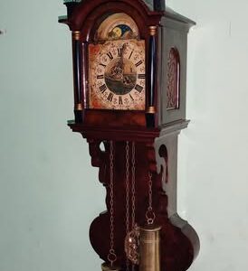 Beautiful Dutch Wuba Warmink Hand-Painted Clock with Moon Phase – For Sale