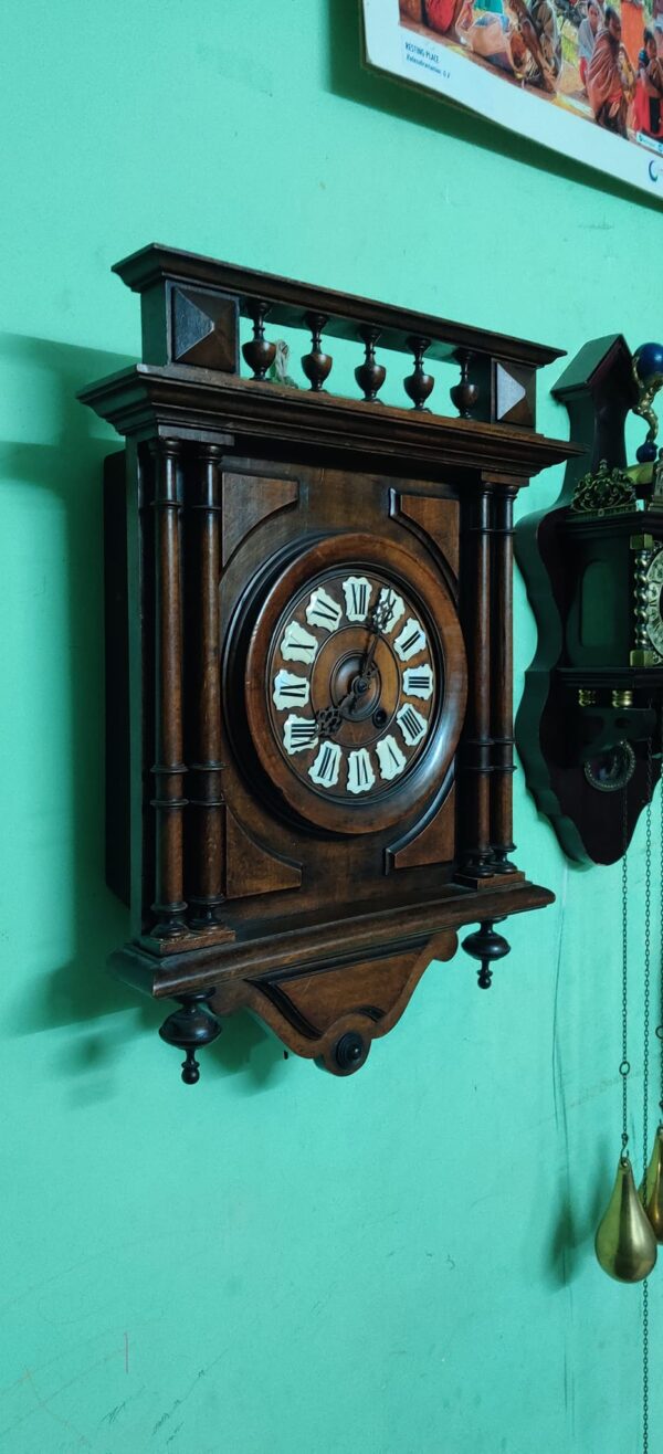 Antique French Wall Clock – Walnut Henry II Style | Late 1800s – For Sale - Image 4