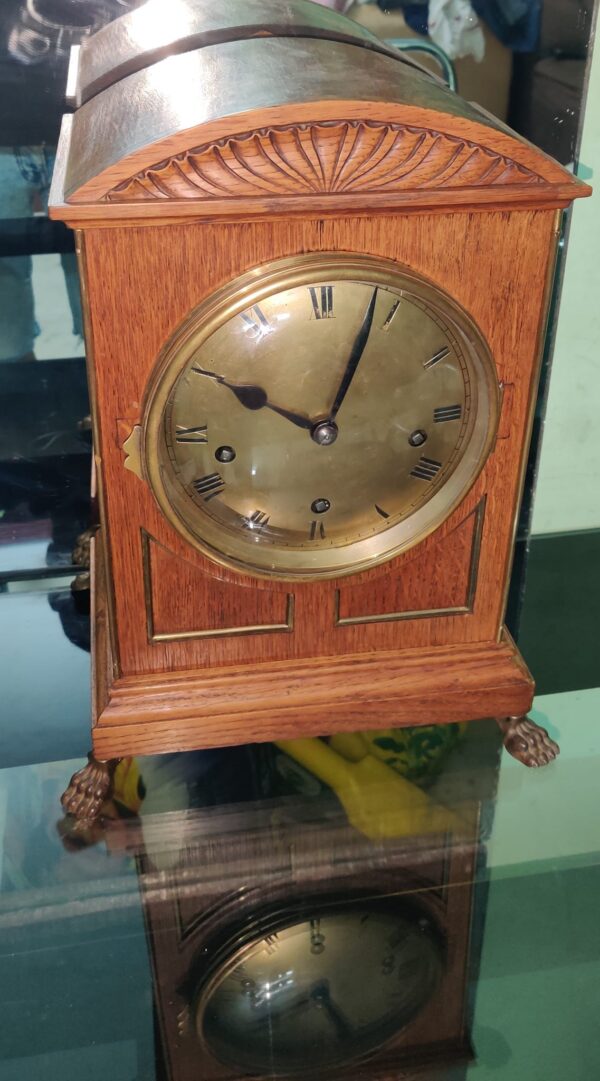 Winterhalder & Hofmeier Mahogany Bracket Clock with 5-Gong Chime – For Sale - Image 2