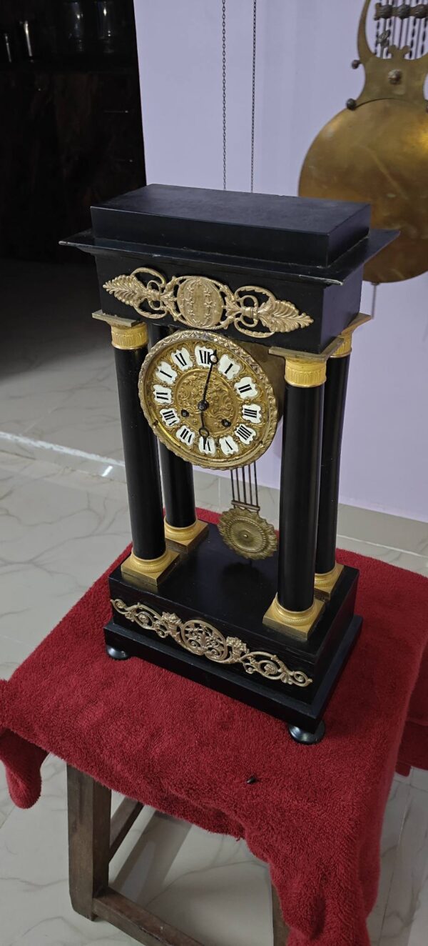 Antique Japy Frères Column French Empire Portico Clock – Circa 1855 – For Sale