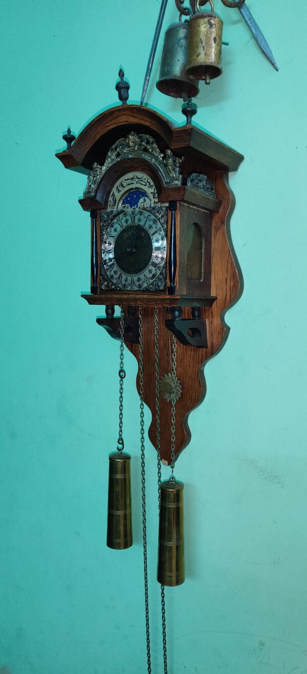 🕰️ Antique Dutch Wall Clock – Warmink Wuba Sallander with Moonphase | 8-Day Movement - Image 5