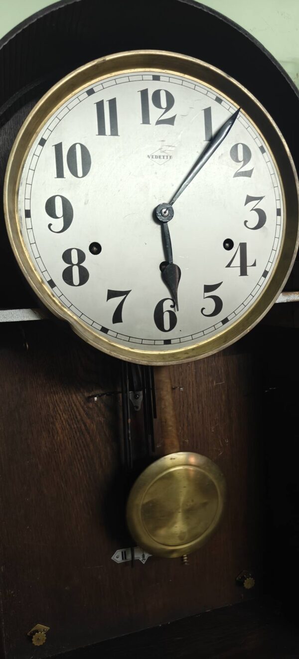 Antique French Vedette Chiming Wall Clock – Circa 1920–1930 - Image 2