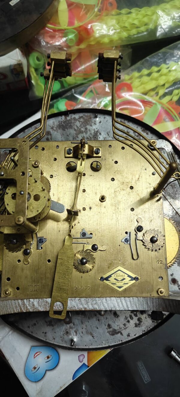 Antique French Vedette Chiming Wall Clock – Circa 1920–1930 - Image 3