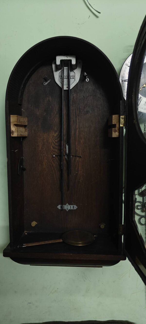 Antique French Vedette Chiming Wall Clock – Circa 1920–1930 - Image 4