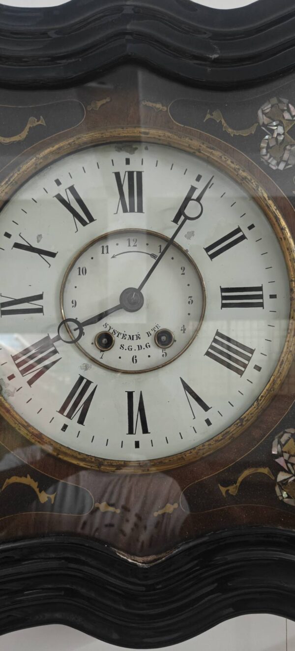 Real Antique Bullseye Clock (Mother of Pearl) – Circa 1855 - Image 8