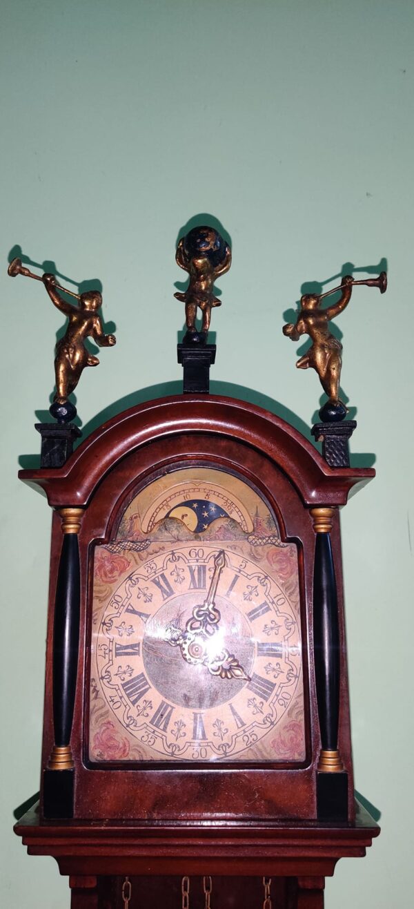 Beautiful Dutch Wuba Warmink Hand-Painted Clock with Moon Phase – For Sale - Image 2