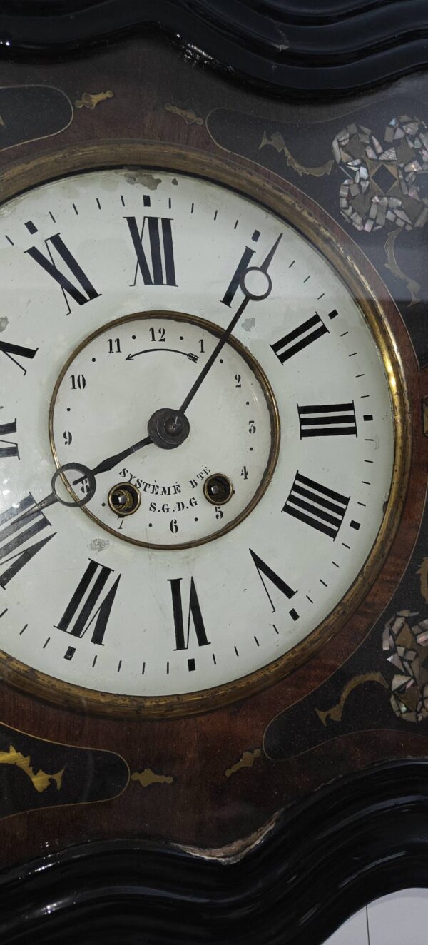 Real Antique Bullseye Clock (Mother of Pearl) – Circa 1855 - Image 2