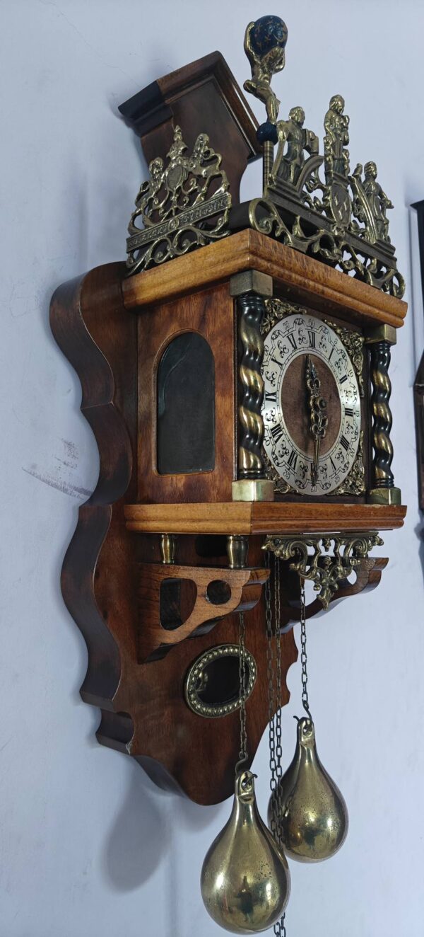 Very Large & Beautiful Dutch Raindrop Clock – 8-Day Weight-Driven – For Sale - Image 8