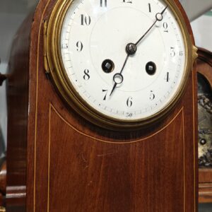 French 8 day gong striking spring driven pendulum miniature style bracket clock circa 1900